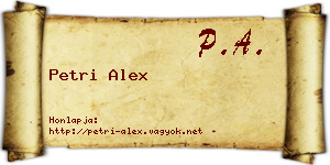 Petri Alex névjegykártya